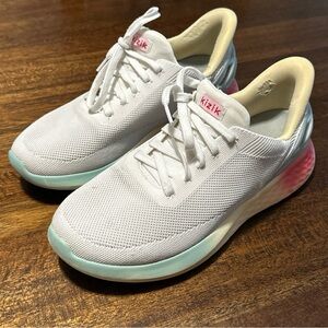 Kizik Athens Womens Running Shoes White Sunrise Hands Free Knit Sneakers Sz 11W